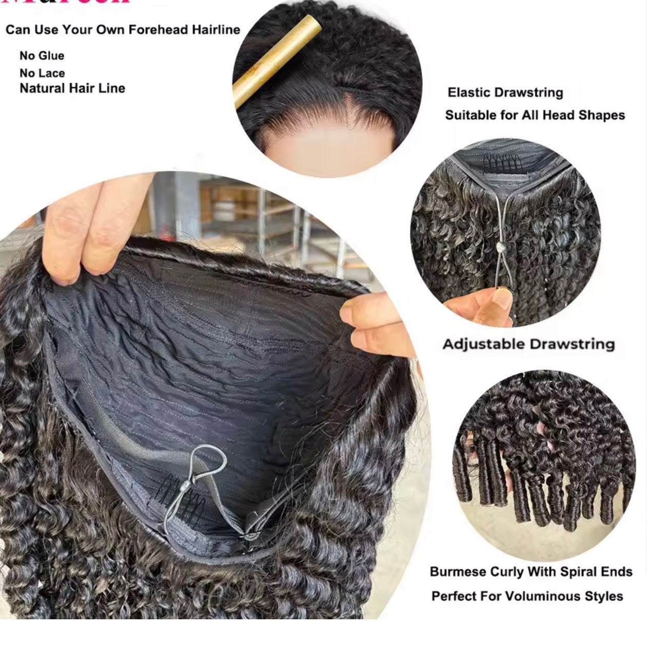 Instant Glam - 250% Density Curly Half Wig (20 inches)