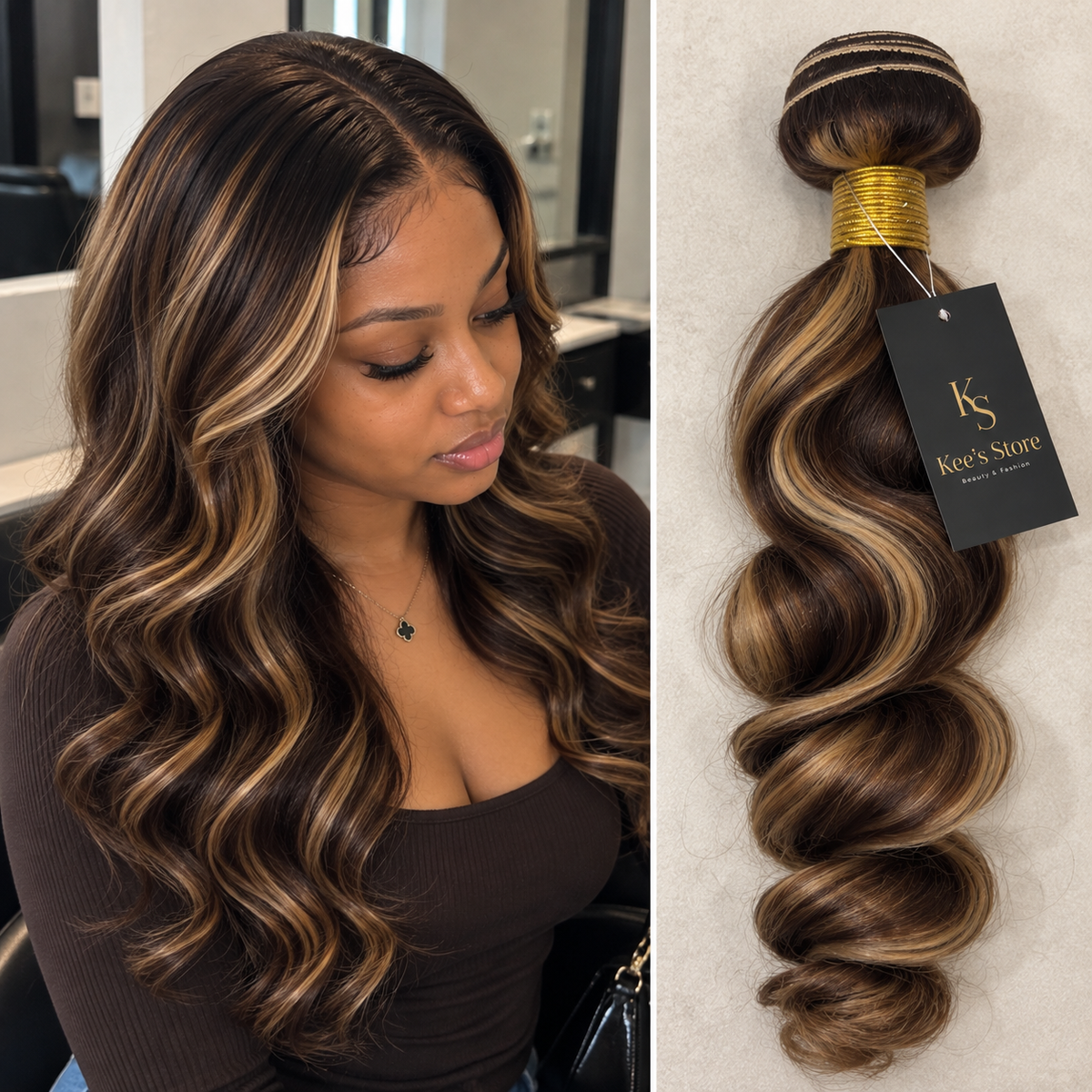 Loose Wave Highlight – Extensions en Cheveux Vierges Vietnamiens 100 % Humains