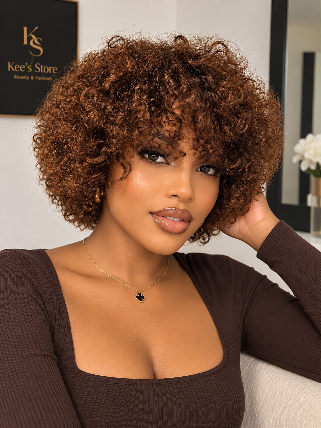 Pixie – Perruque Frange Curly