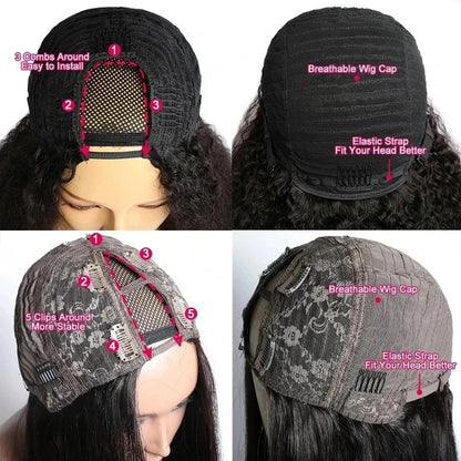U Part Afro Curly Wig