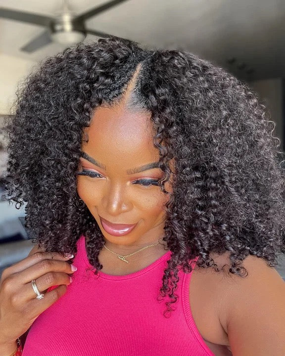 U Part Afro Curly Wig