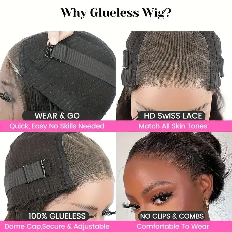 Glueless wig human bob straight