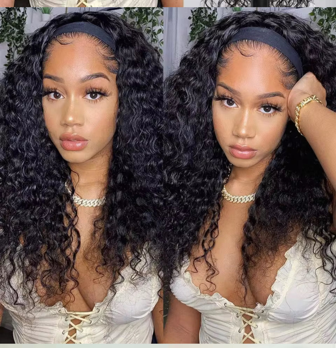 Throw & Go - Deep Wave Headband Wig (18 inches)