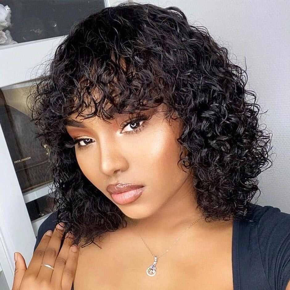 Bangs Bob Wig Water Curly