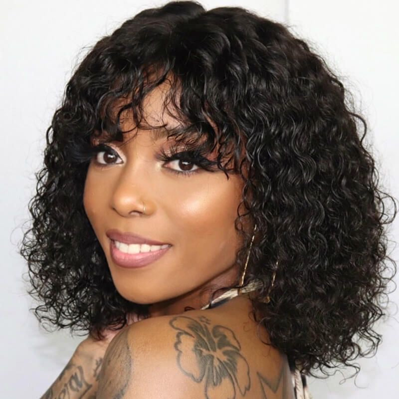 Bangs Bob Wig Water Curly