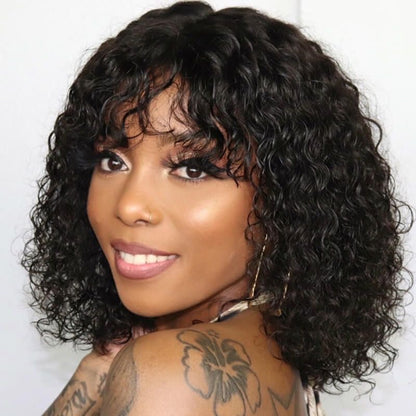 Bangs Bob Wig Water Curly