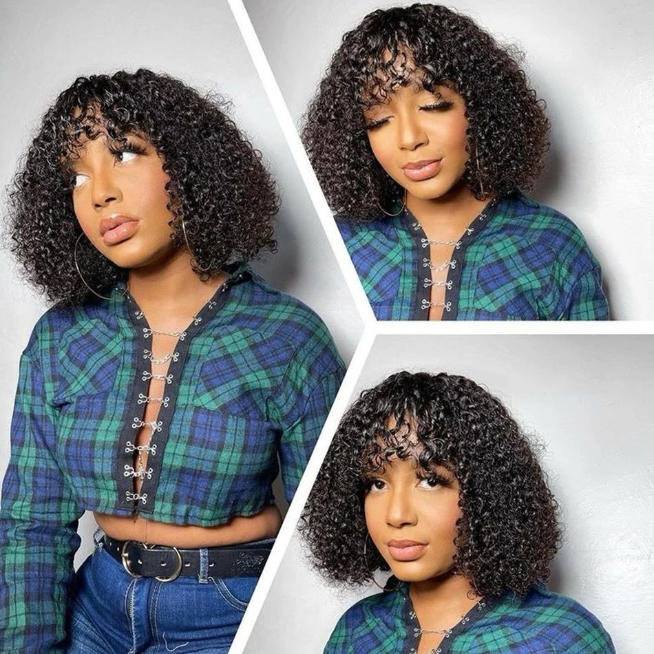 Bangs Wig Kinky Curly