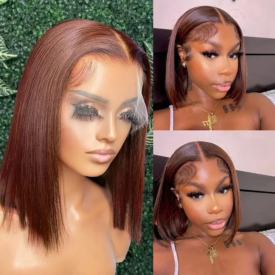 Darker 14-inch Bob Straight Hair Full Frontal
