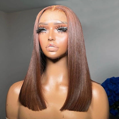 Darker 14-inch Bob Straight Hair Full Frontal