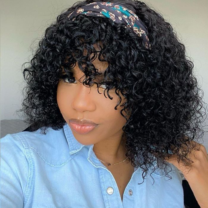Bangs Wig Kinky Curly