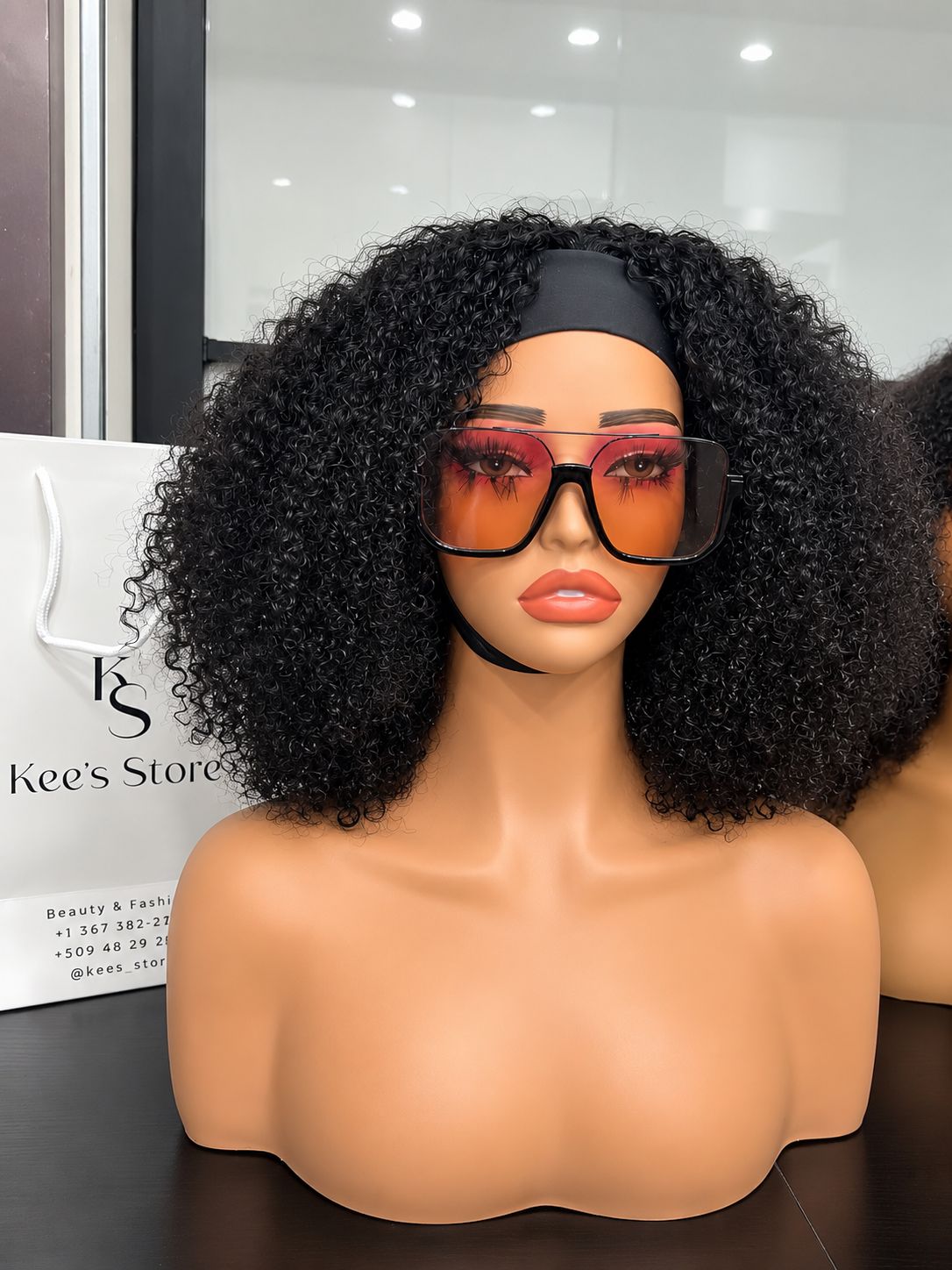 Perruque bandeau afro curly 16 pouces